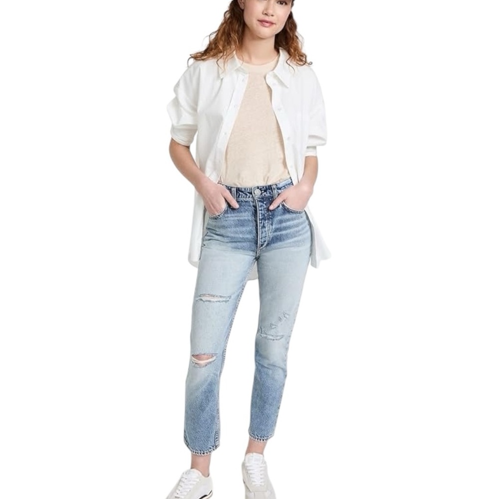 Rag & Bone Nina High Rise Ankle Slim Straight Cigarette Jeans in Danapoint - 27 - Picture 6 of 7